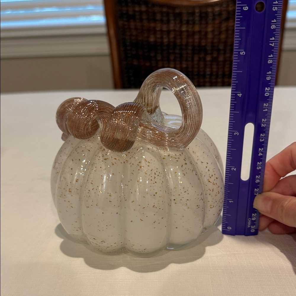 Glass Pumpkin with Gold Accents - Picture 5 of 7